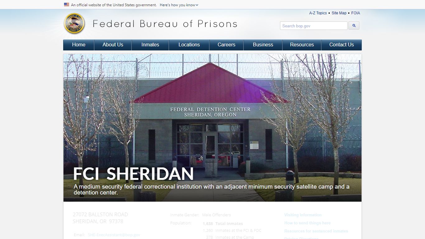 FCI Sheridan - Federal Bureau of Prisons